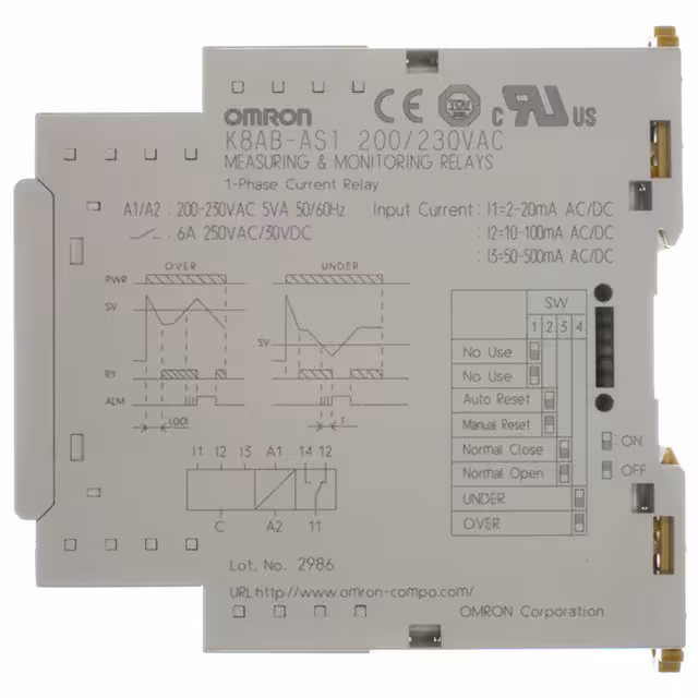 K8AB-AS1 200/230VAC Omron Automation and Safety  Monitor - Relay Output